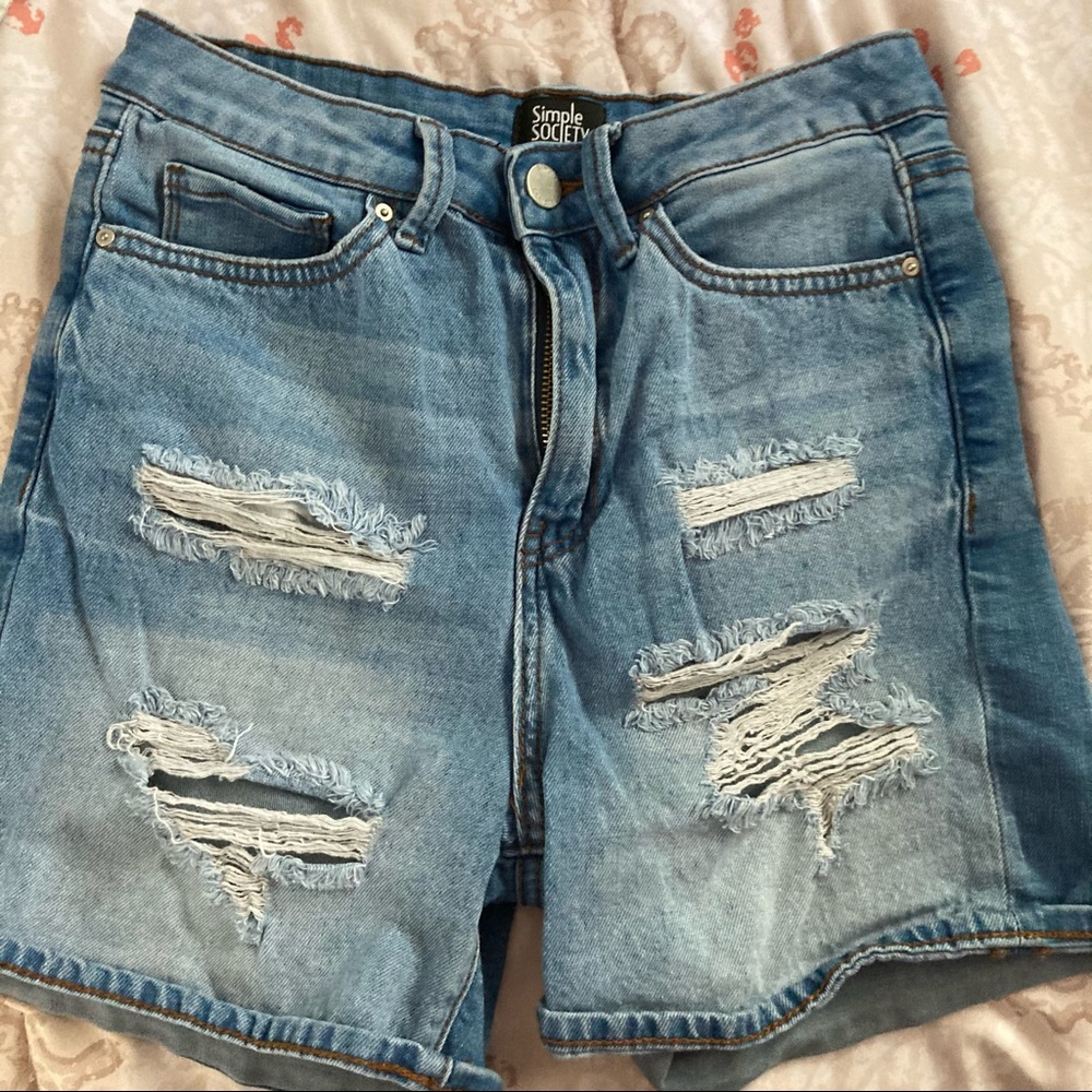 High waisted jean shorts